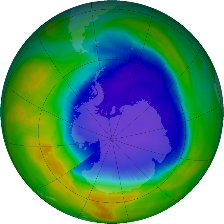 Antarctic ozone map for 30 October 1999